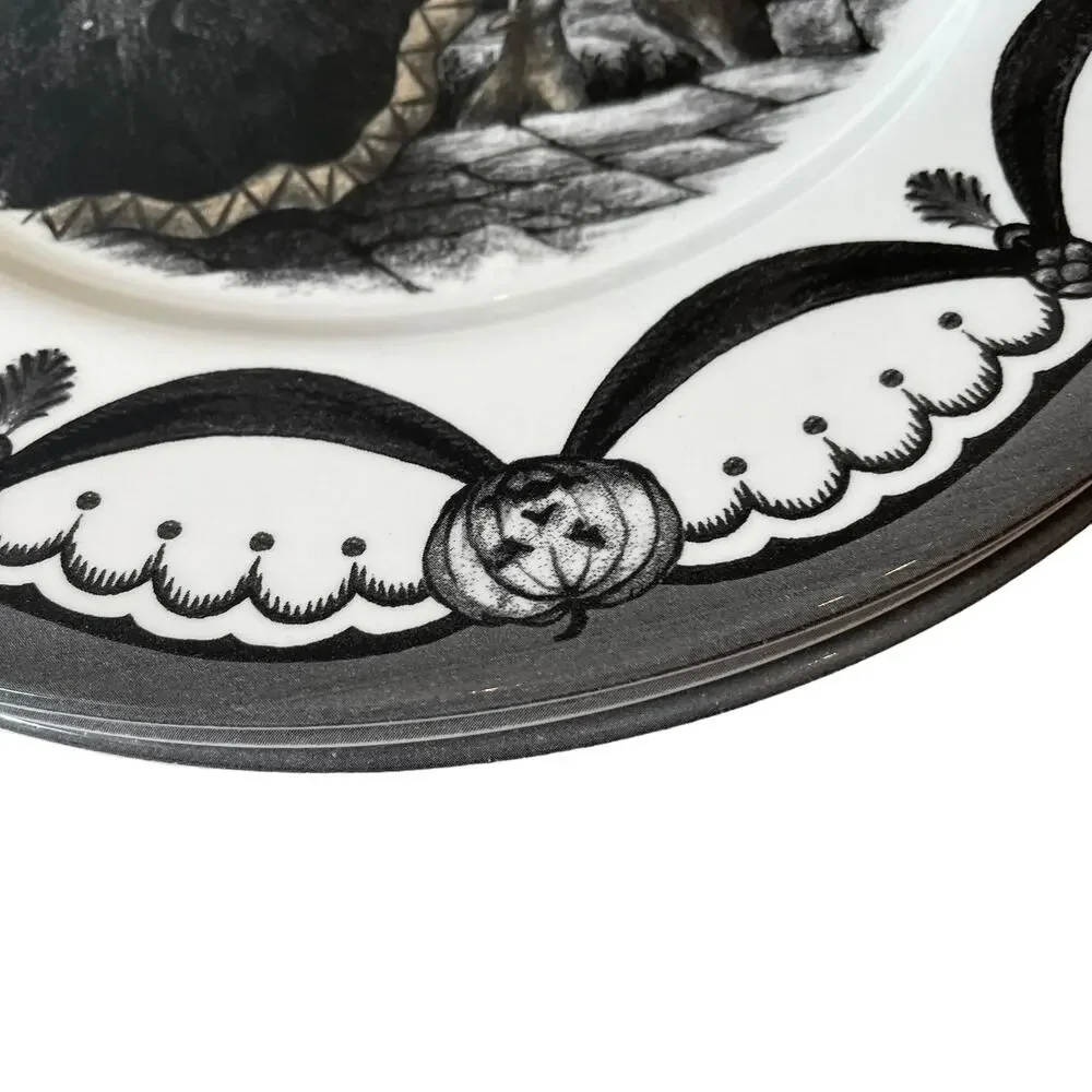 Royal Stafford Halloween Wicked Witch Salad Plates 8.5in Porcelain Set of 2 New